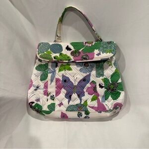 Vera Bradley Limited Edition Nicole Sateen Handbag Purse and Matching Coin Purse